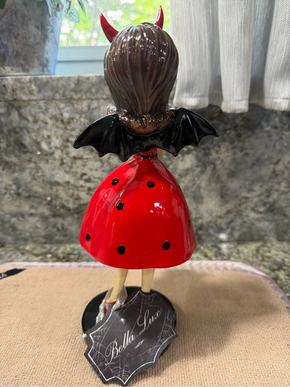 Bella Lux Devil Girl Halloween Figurine with Bat Purse | NWT 11”